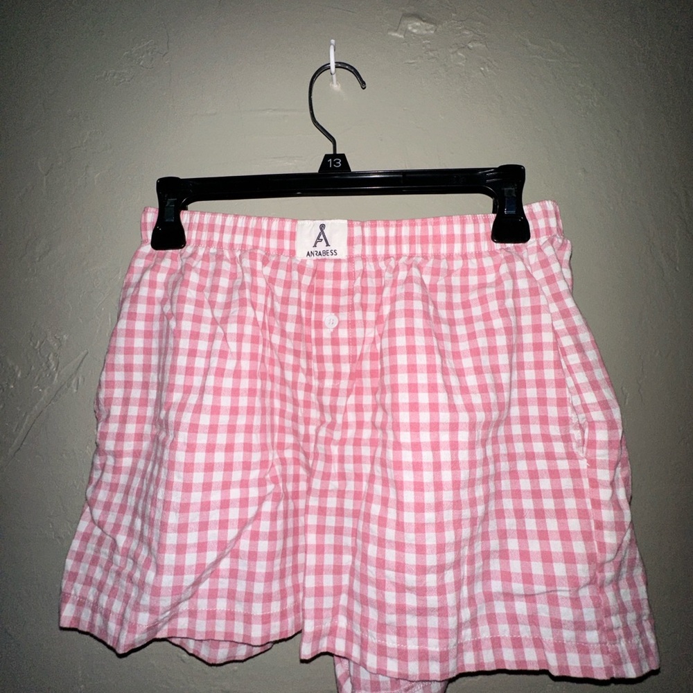 Pink Gingham Checkered Shorts